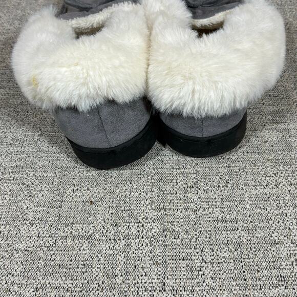 Mishansha Suede Moccasin Slippers Warm Fleece Lined Anti-Skid Rubber Sole - Picture 2 of 6